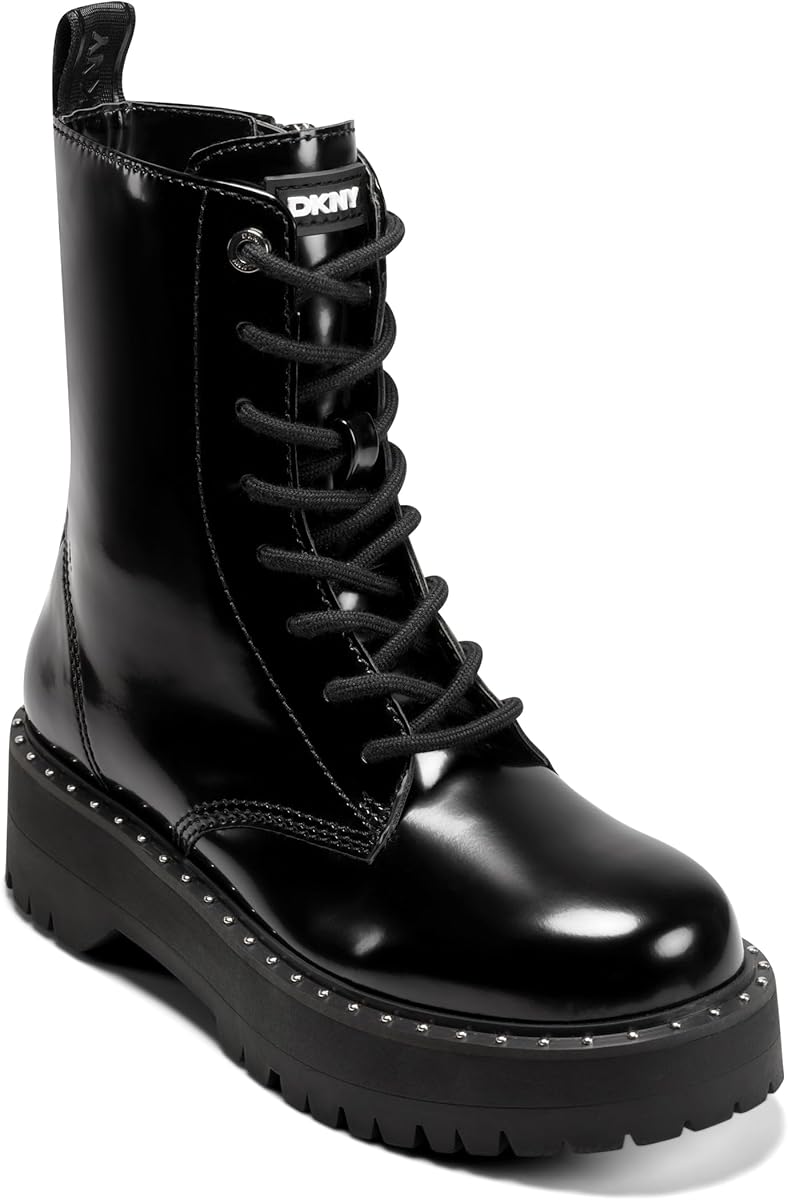 DKNY womens Batu Lug Sole Lace Up Combat Boot
