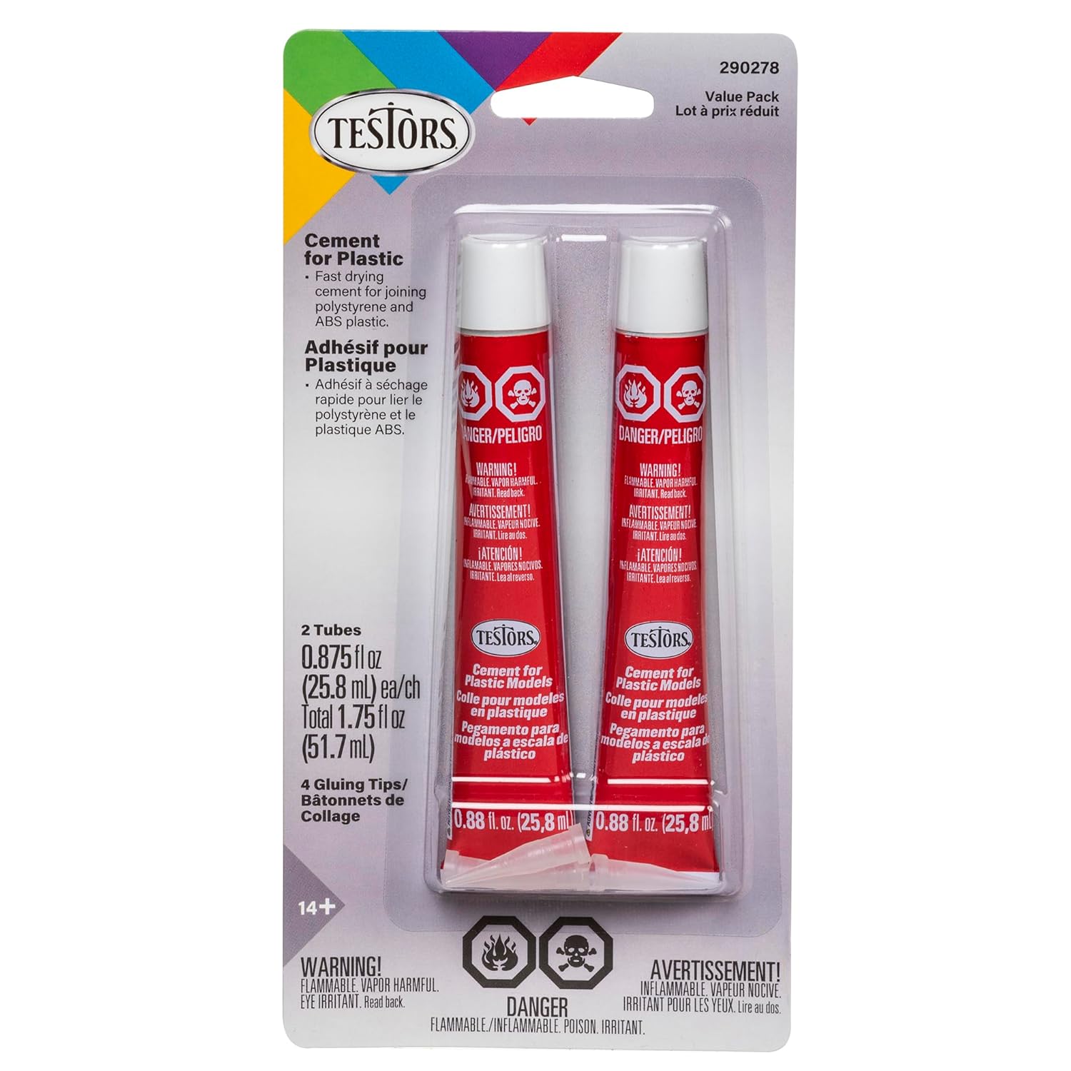 Testors 290278 Cemento para Plástico, 1.75 Fl Oz