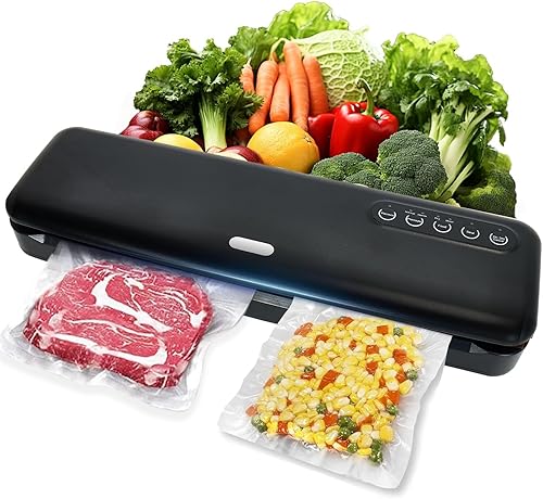 Máquina selladora al vacío, sellador automático compacto de alimentos con sistema de vacío externo, diseño fácil de limpiar, modos de alimentos