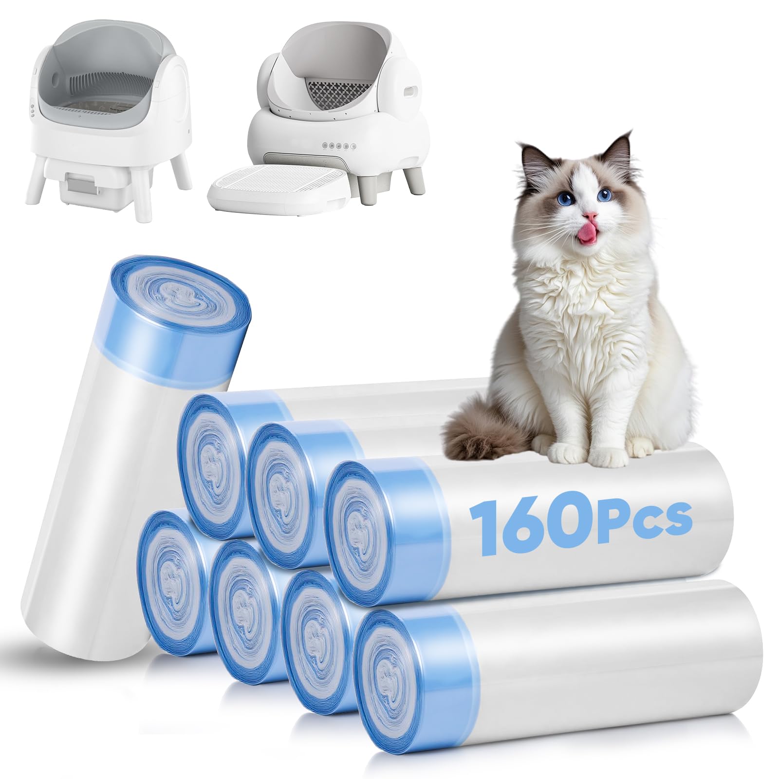Photo 1 of 160 Ct Cat Litter Box Liners Compatible with Neakasa & Pet Pivot Litter Box