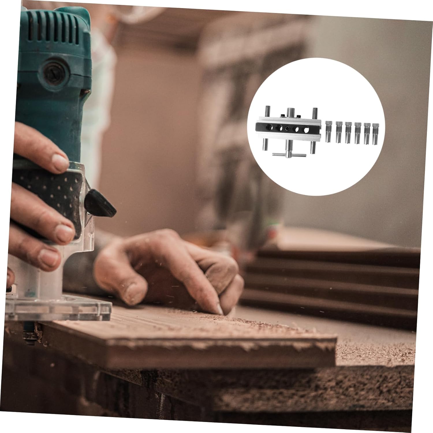 POPETPOP Self Centering Dowel Tool with Bushings Precise Drilling Locator for Woodworking Easy to Use Dowel Guide for Accurate DIY Projects