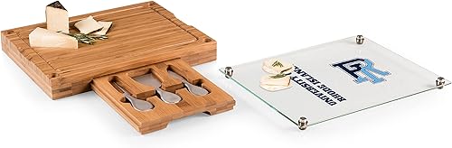 Miniatura 11 de PICNIC TIME NCAA Juego de tabla de queso y cuchillos con parte superior de vidrio de concierto, juego de tabla de charcutería, tabla de cortar