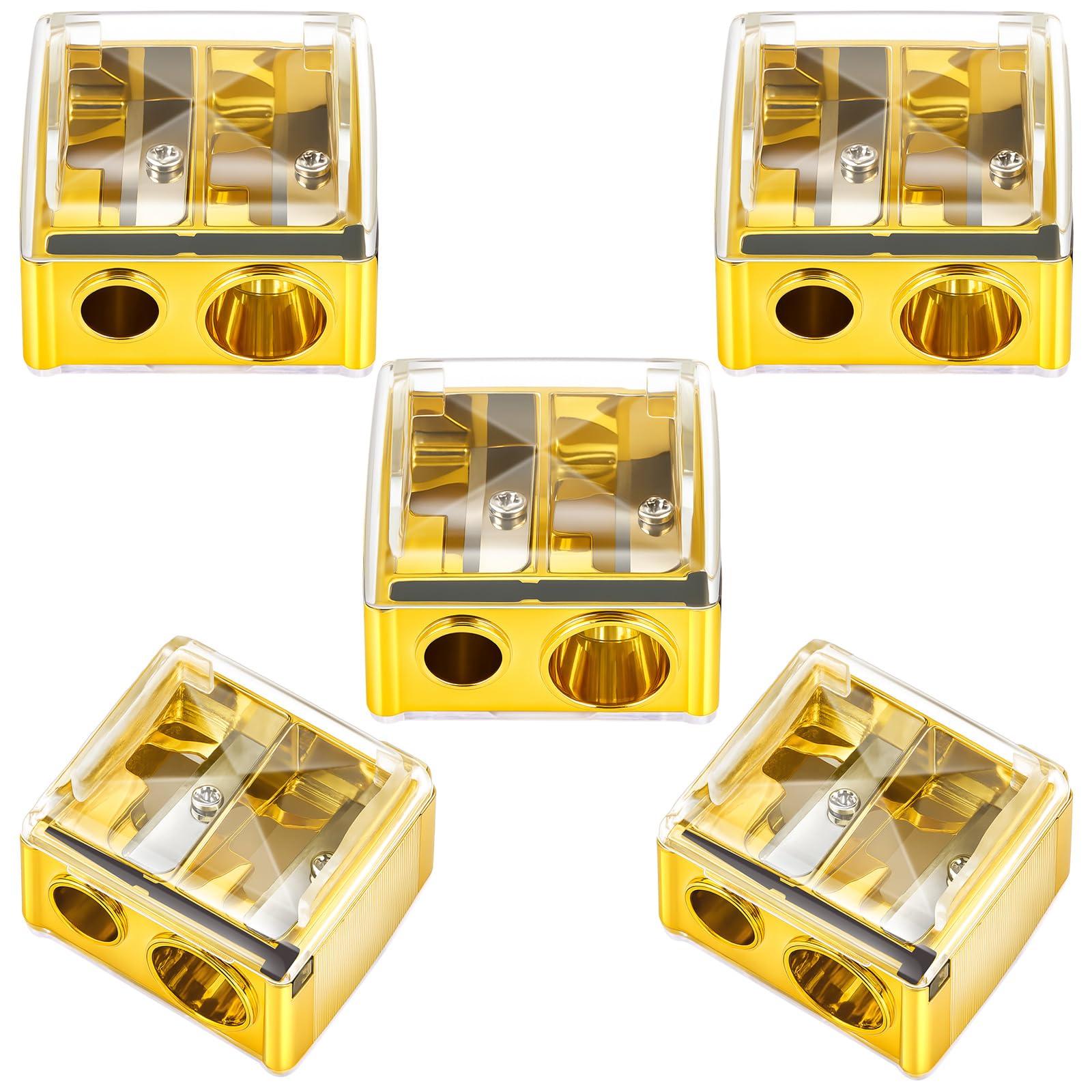 Chuangdi 5 Pcs Makeup Pencil Sharpener for Lip Liner,Gold,Classic