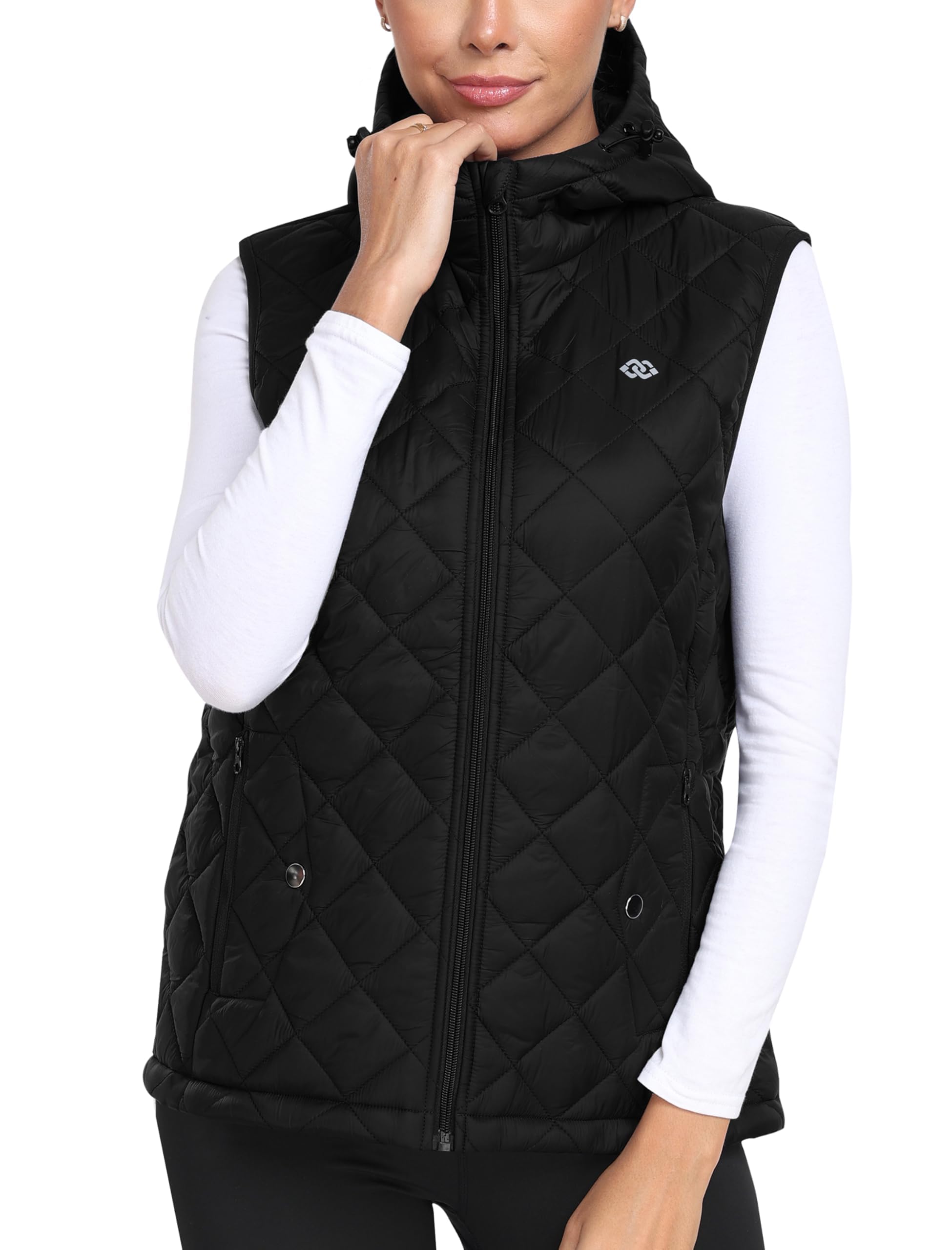 MoFiz Mujer Chaleco Ligero Chaleco Acolchado con Capucha Cálido Elegante Chaquetas Sin mangas invierno Chaleco Plumas con Bolsillos Cerniera