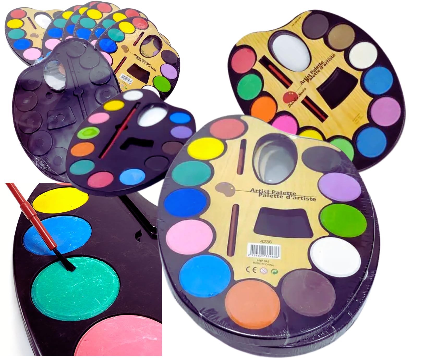 IncyWincy Water Colour Palette With Paint Brush (Pack Of 10), Birthday Return Gifts For Kids, Boys & Girls, Artist Palette With Thumb Hole, Multicolor (B0CKBZRBCN) Amazon Price History, Amazon Price Tracker