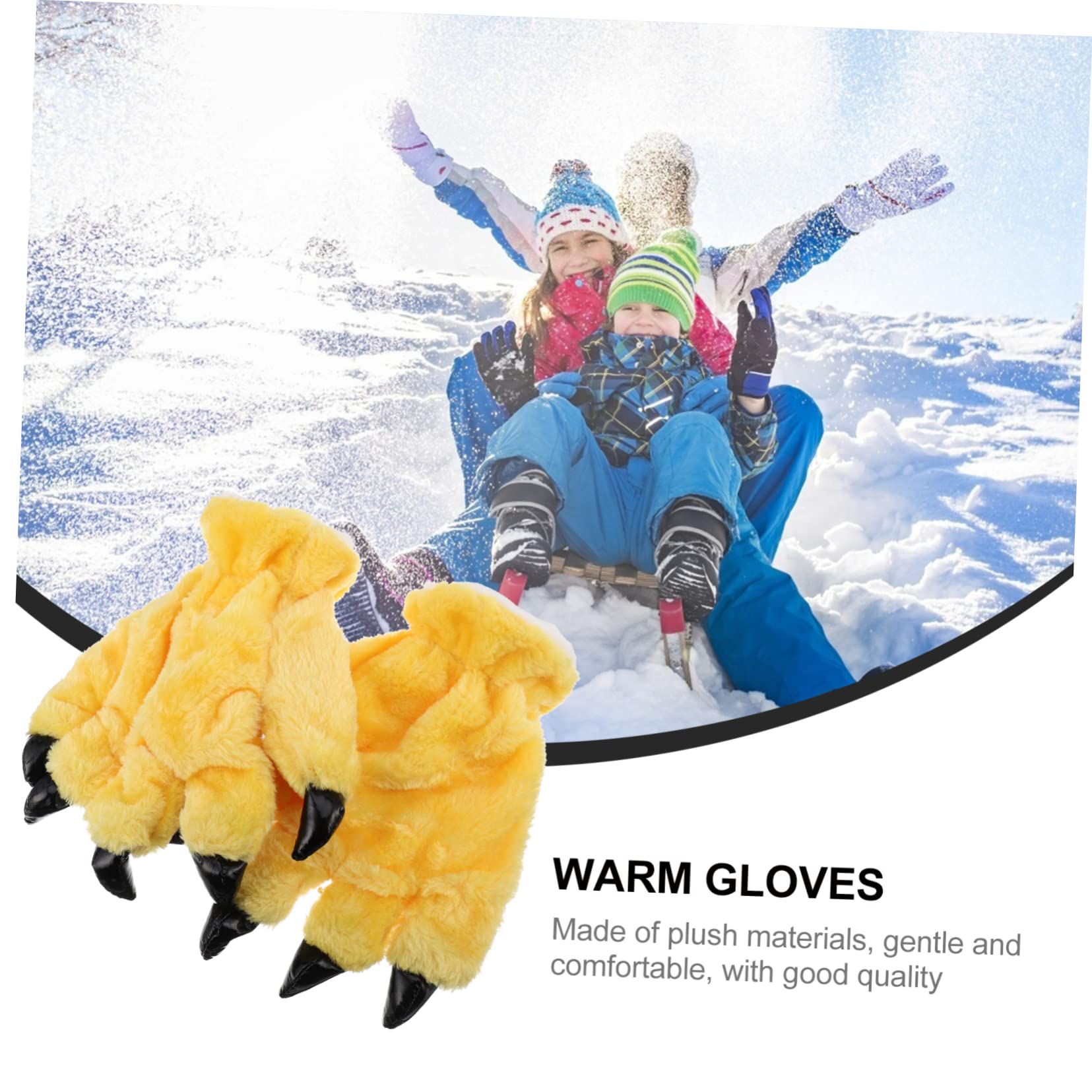 TENDYCOCO 1 Pair Gloves Role-playing Accessories Costume Accessories Party Accessories Clothing Accessory Costumes Outfits for Role-play Supplies Role-play Prop Plush Yellow