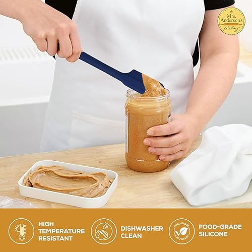Vista 104 de Mrs. Anderson's Baking Raspador de espátula de silicona, flexible y antiadherente, turquesa