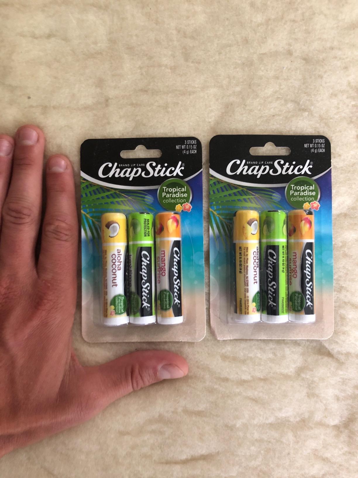 ChapStick Lip Care Set, Tropical Paradise Collection 3-Pack – Mango Sunrise, Key Lime & Aloha Coconut Lip Balm, 0.15 Oz Ea
