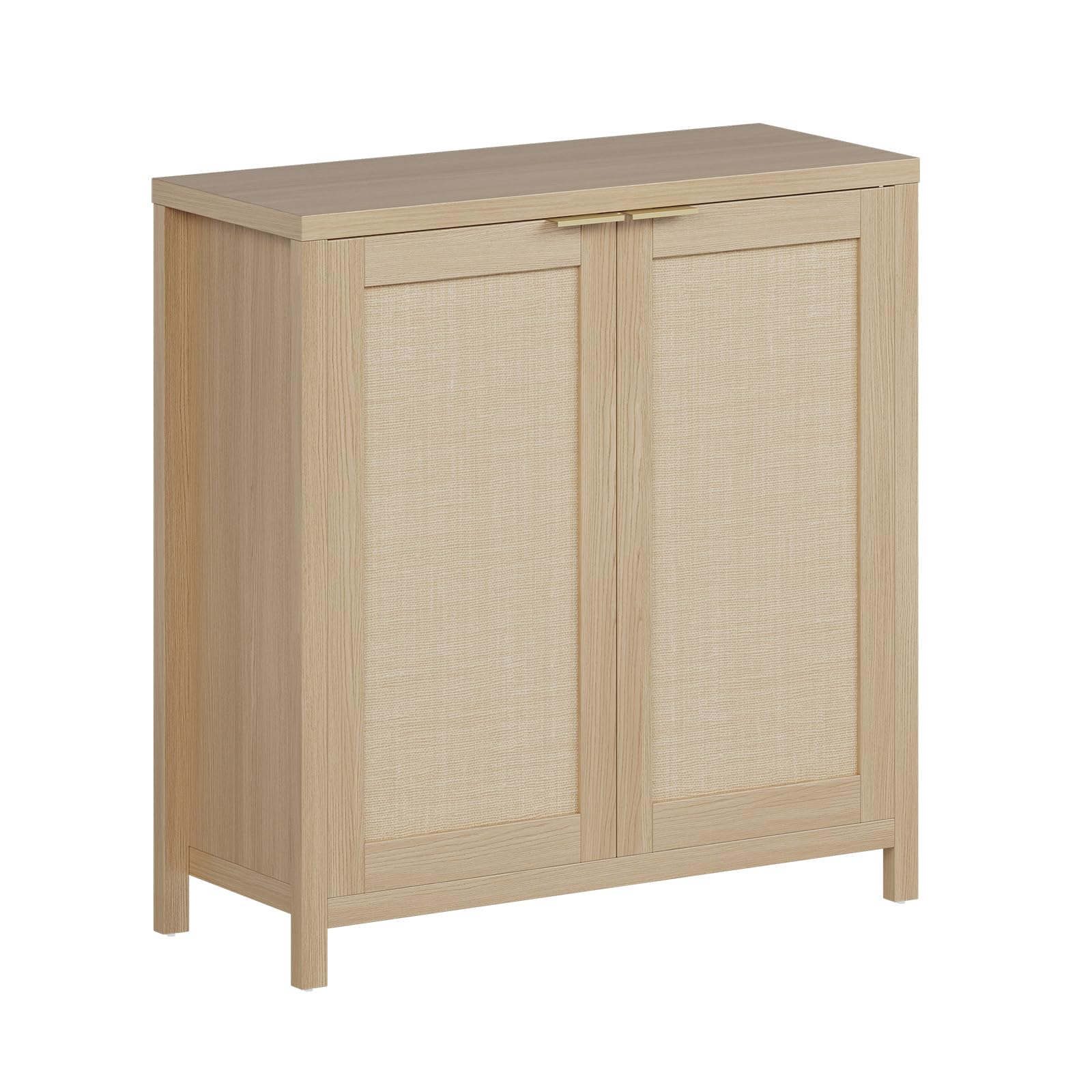 Farmhouse Rattan Buffet Cabinet with Storage, 34.3" Accent Sideboard with Adjustable Shelves, Kitchen Console Table for Living Room, Dining Room &amp; Entryway