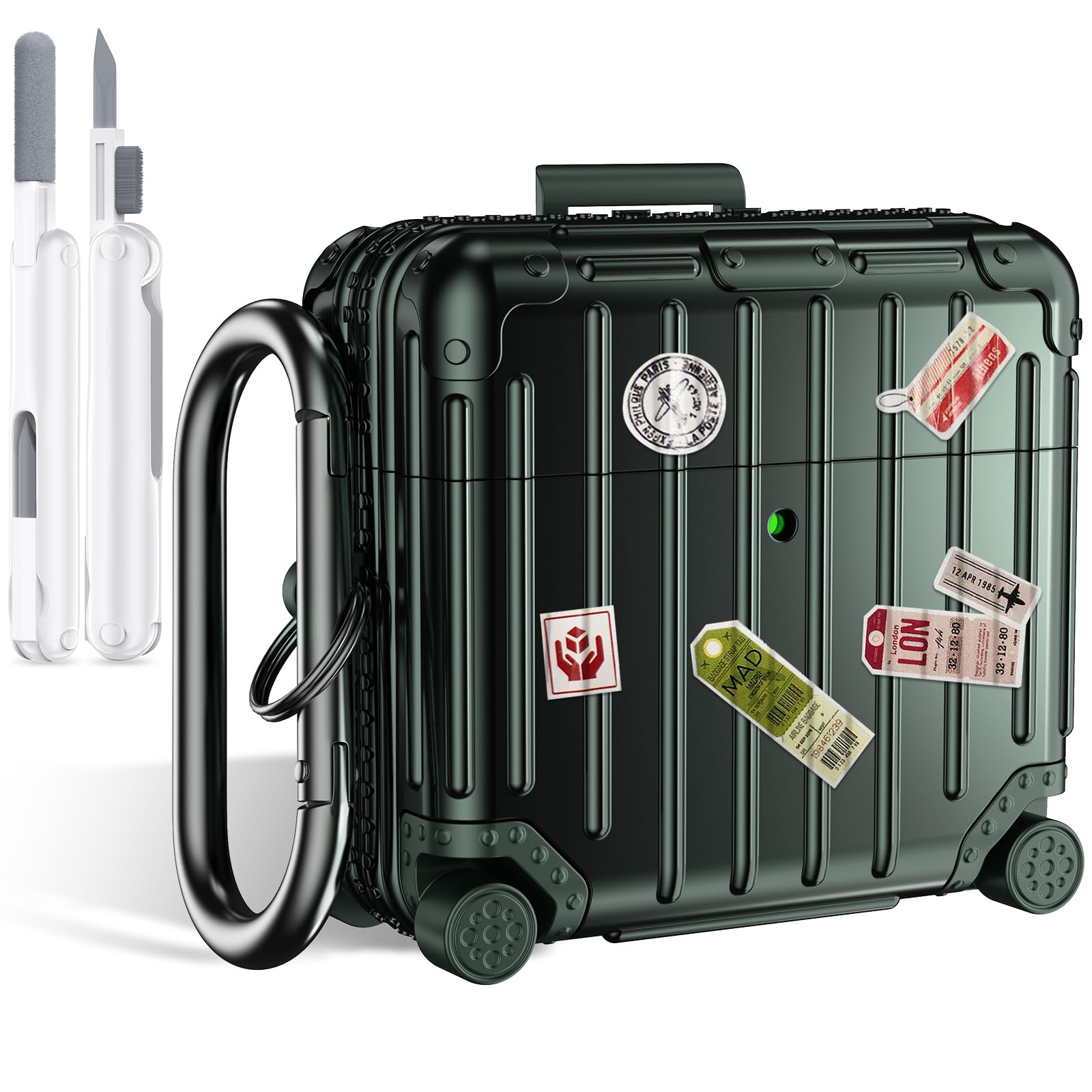 Filoto Compatible with Airpods 4 Case, Cute Fashion Suitcase Design for Airpods 4th Generation Case Cover, Shockproof Protective Hard Case with Keychain/Cleaner Kit