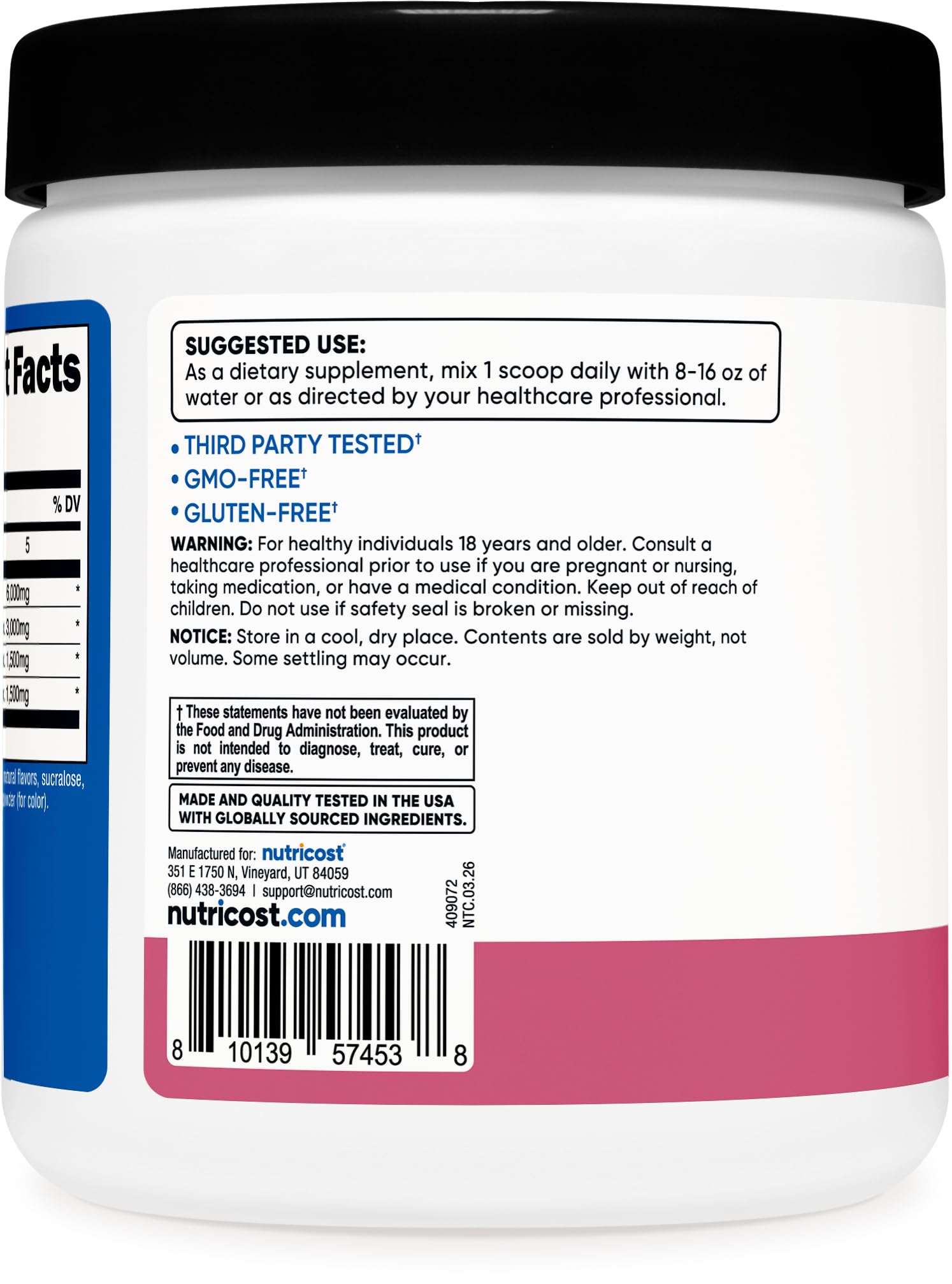 Nutricost BCAA Powder 2:1:1 (Pomegranate Guava) 30 Servings, Gluten-Free — Amazon image 4