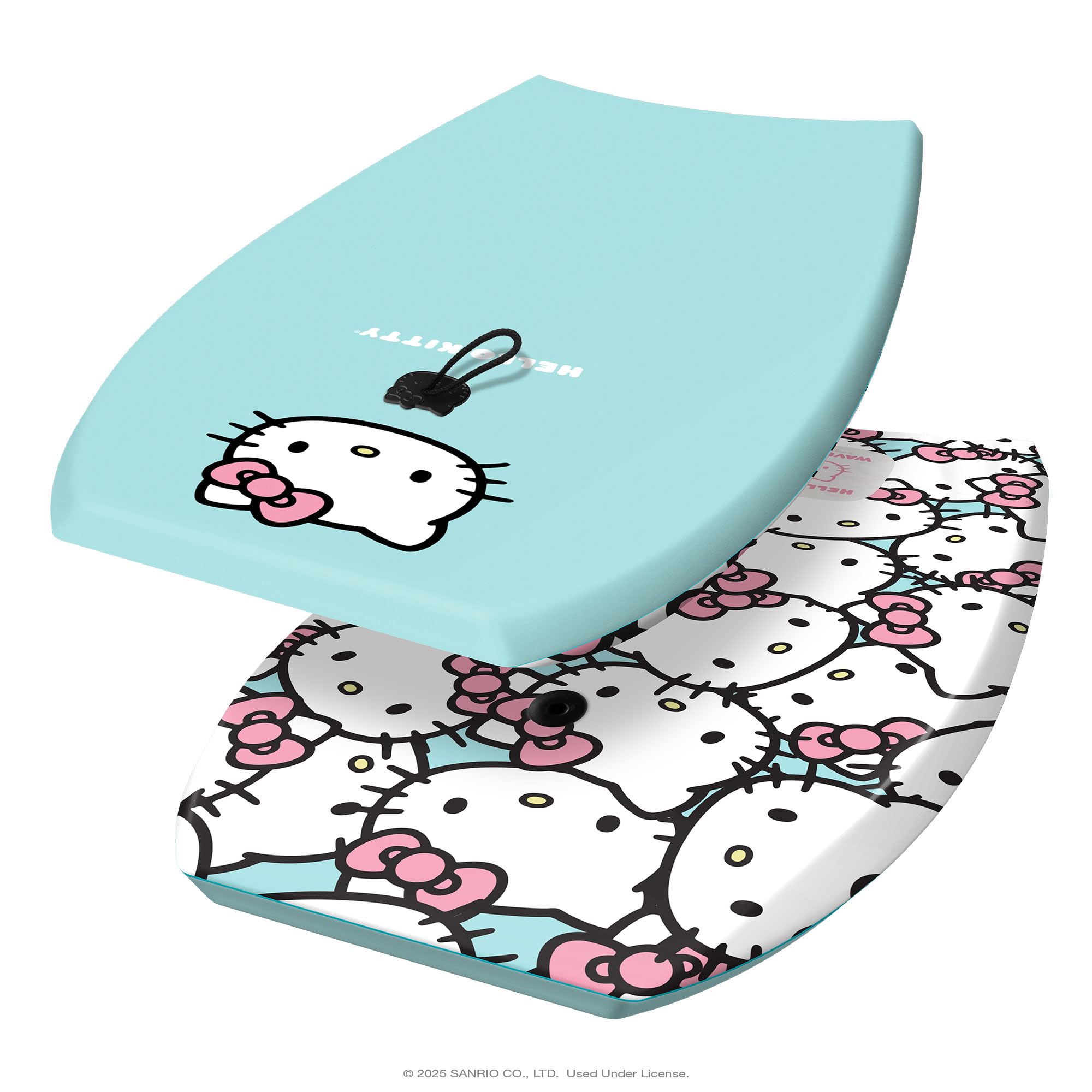 Wavestorm Hello Kitty Bodyboard, 91,4 cm, grafisches Oberdeck mit hochdichter glatter Unterseite, Schaumstoff-Konstruktion mit Zubehör, inklusive verbesserter Spiral-Leine, 2 Stück