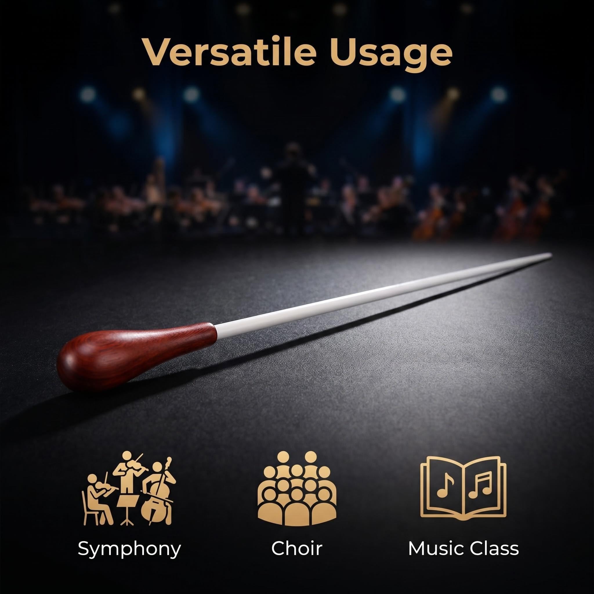 38,1 cm d'orchestre Musique Chef d'orchestre en bois de palissandre/WH Rosewood Baton+Wooden Box