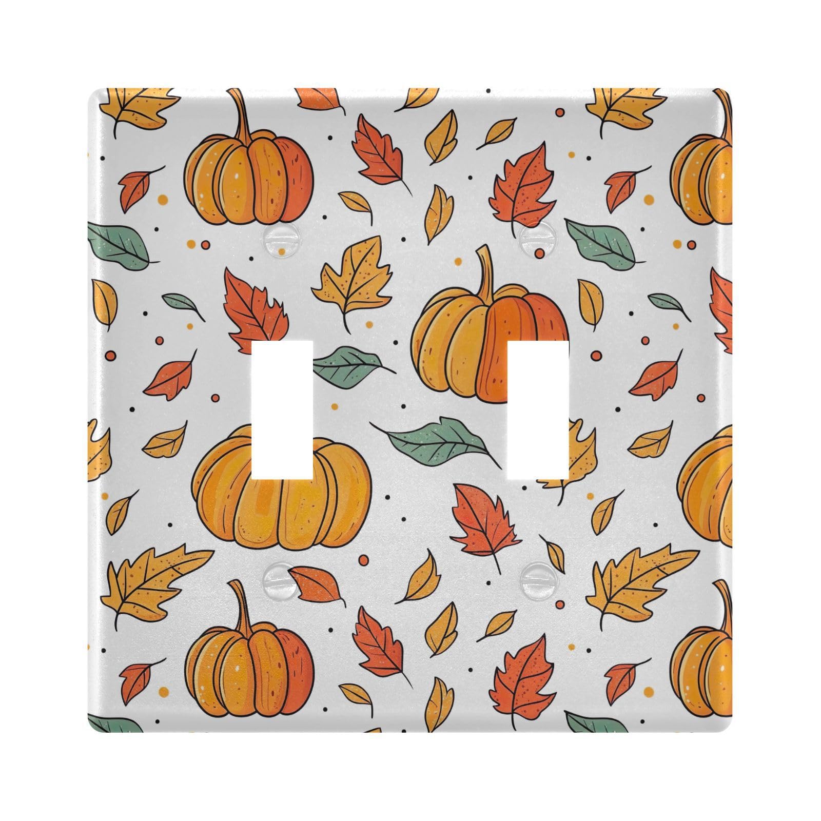 UMIRIKO Fall Pumpkin Thanksgiving Autumn Light Switch Cover Plate Covers Decorative Double Toggle Home Decor 202b7142