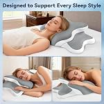 Sleep Apnea Pillow with Neck Pain & Snoring Relief -Orthopedic Cervical Pillow, Ergonomic Contour Memory Foam Pillow for Side,Back,Stomach Sleepers,Dreamers (Grey)