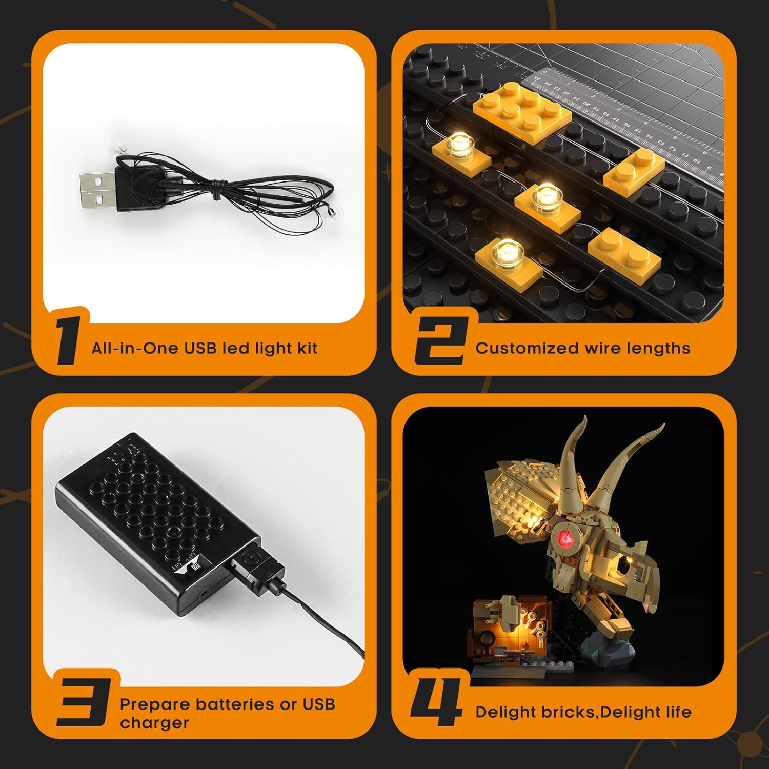 LIGHTAILING Light for Lego-76969 Dinosaur-Fossils Triceratops-Skull - Led Lighting Kit Compatible with Lego Building Blocks Model - NOT Included The Model Set
