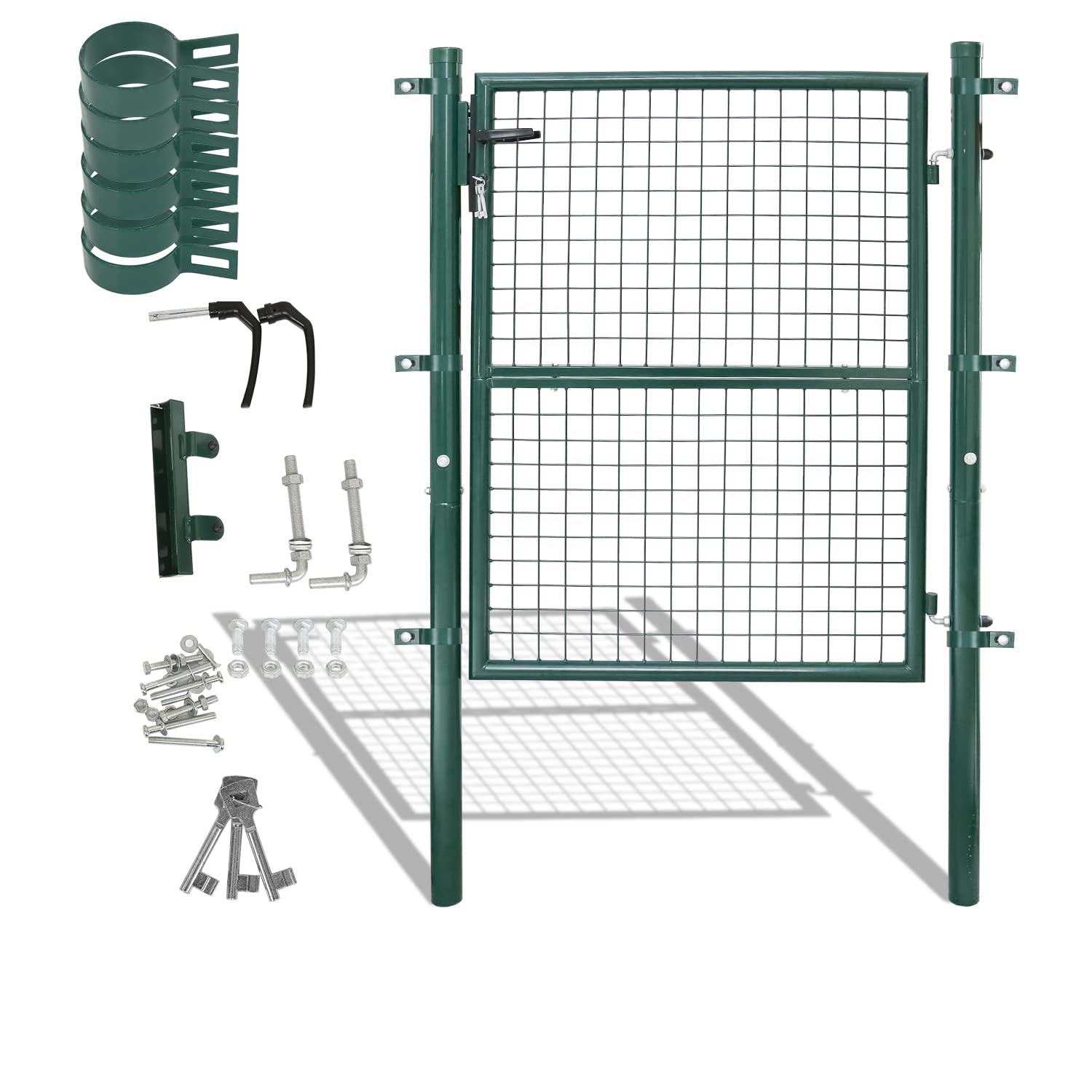 Puerta de Jardín Verde 150 x 100 cm Con Cerradura - Para Valla de Rejilla
