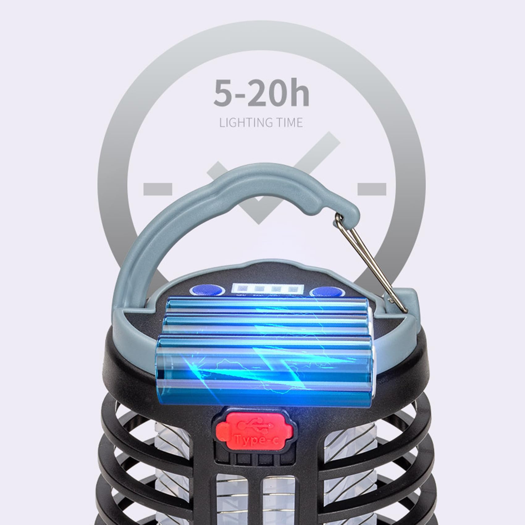 Lámpara eléctrica antimosquitos, Exterminador de Insectos para Acampar, exterminador de Moscas para Interiores y Exteriores con lámpara UV Recargable por USB, Mata Moscas,E-Electric
