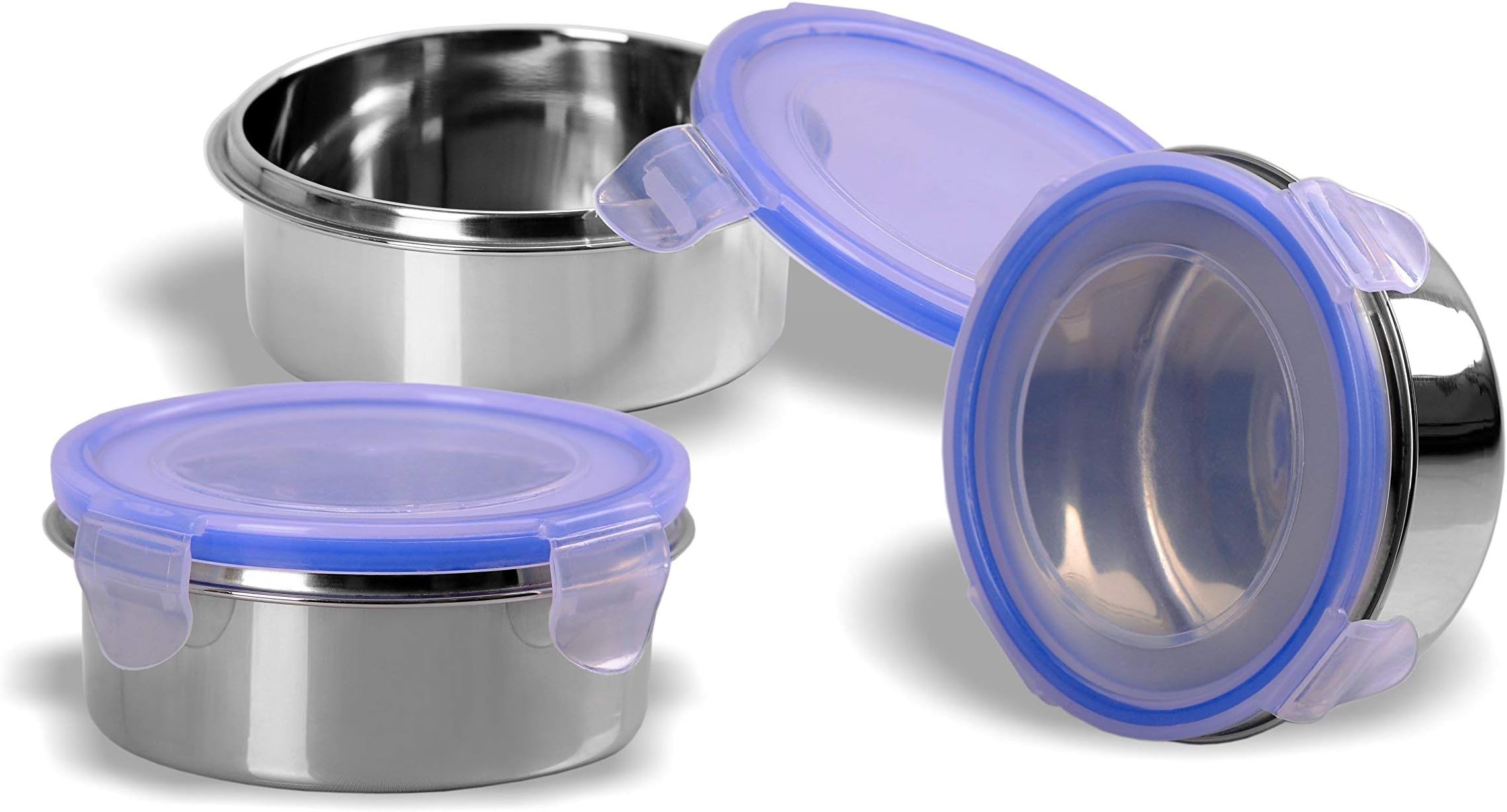 Sumeet Stainless Airtight & Leak Proof L&L Containers Set, Size 300Ml -3Pc Steel