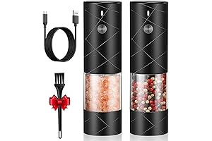 Rechargeable Peppercorn Grinder & Salt Mill Set | Adjustable Electric Spices