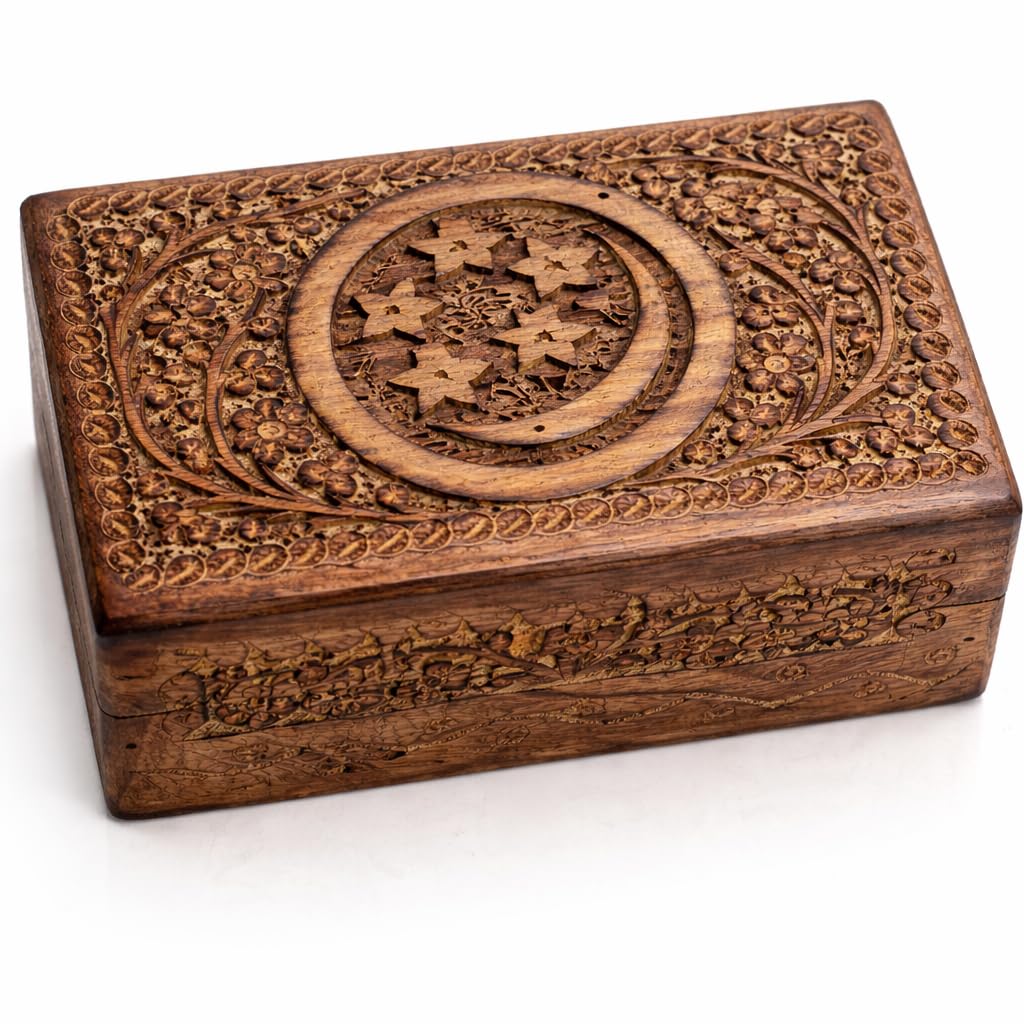Great Birthday Gift Ideas Handmade Decorative Wooden Jewelry Box Jewelry Organizer Keepsake Box Treasure Chest Trinket Holder Watch Box Storage Box Housewarming Gifts Women