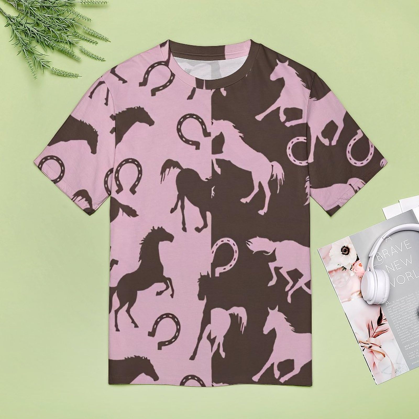 Amazon.co.jp: Tシャツ レディース 馬 馬柄 ウマ 半袖 夏服 トップス