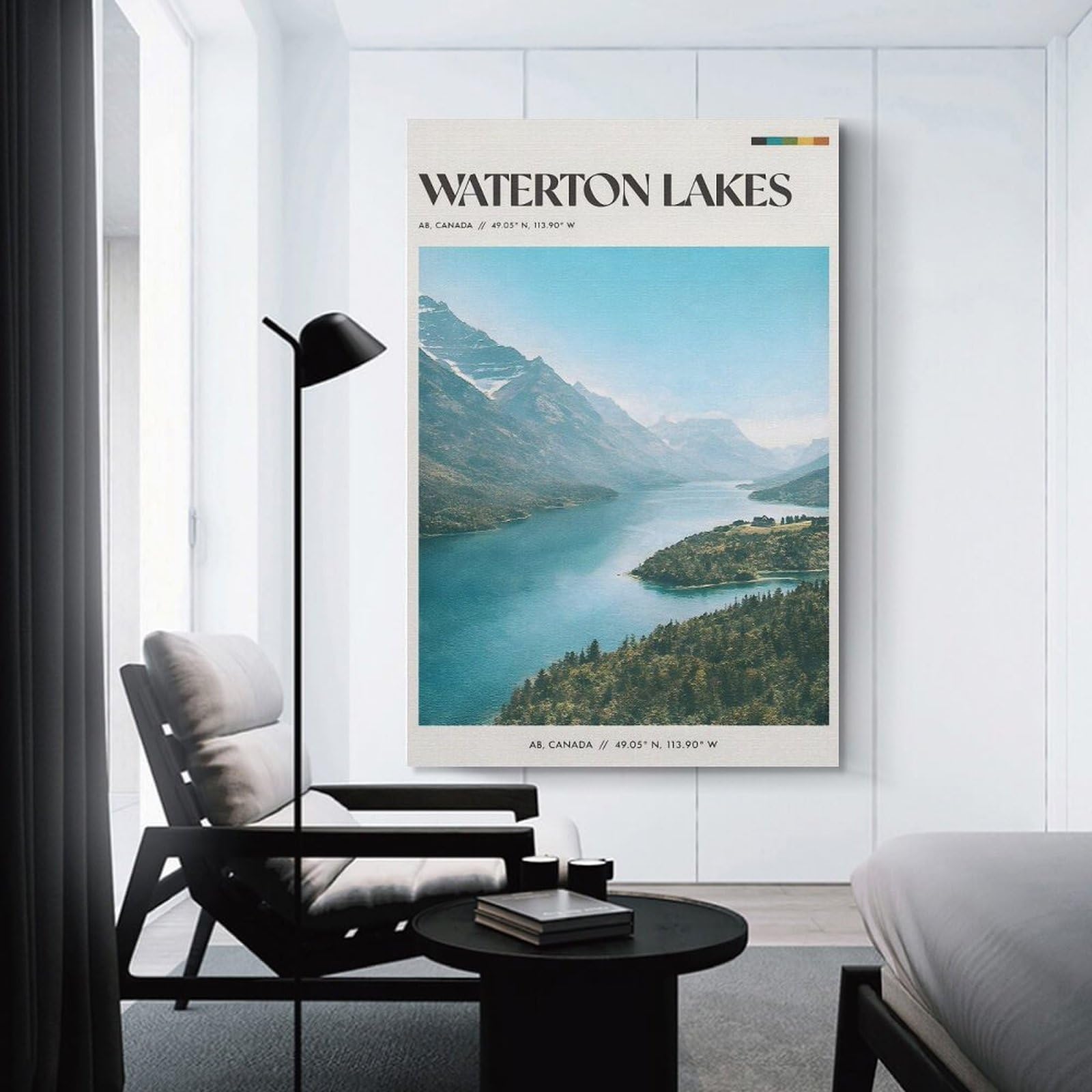 Junmoney Waterton Lakes National Park Home Decor Wall Art, 16x24inch(40x60cm), for Apartment Walls, Studios Or Work Areas, Wall Decor with Flexible Room Appeal