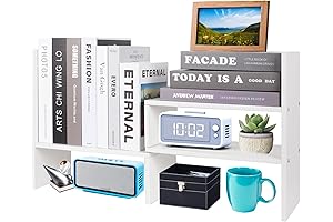 ShellKingdom Corner Shelf for Cubicle Desk - Adjustable Bookshelf Storage Rack