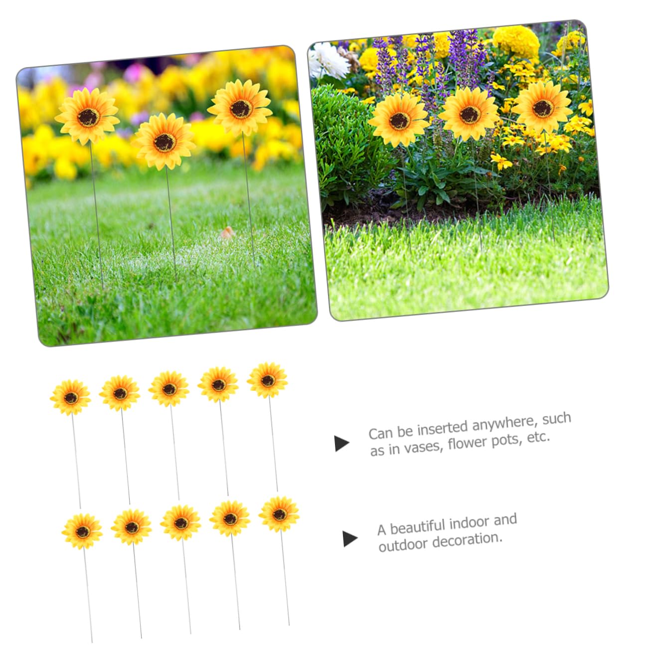 Lot De 3 Moulins à Vent En Forme De Tournesol, Décoration De Jardin Moulins A Vent Jouet Pour Moulins A Vent Plastique Colore 87924474