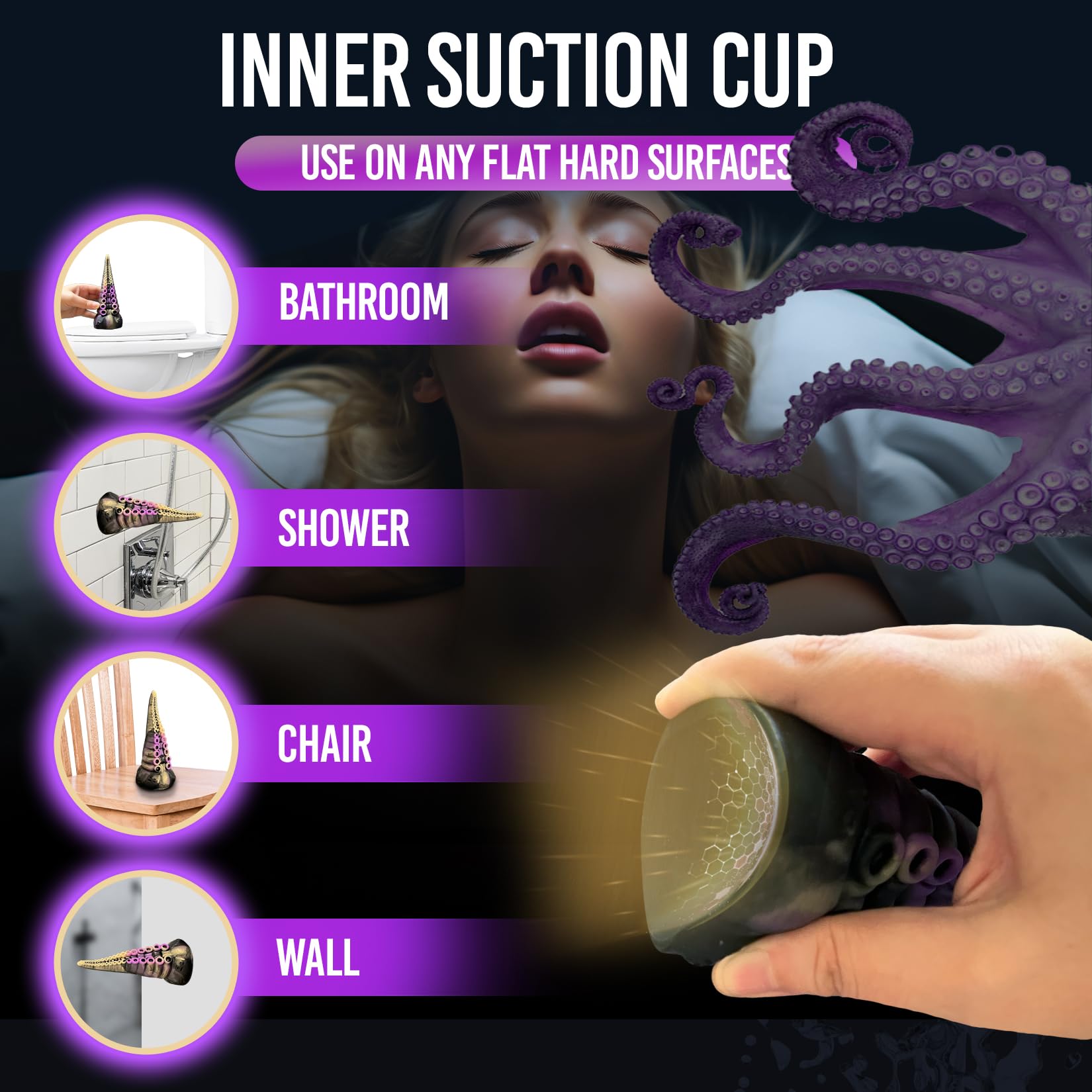Tentacle Dildo for Women & Men 6.5" Adult Sex Toy Realistic Monster Dildos with Strong Suction Cup Liquid Silicone Fantasy Anal Plug Prostate Massager for Hands-Free Play Dragon Dildo for G Spot, Anal: Tidal Touch