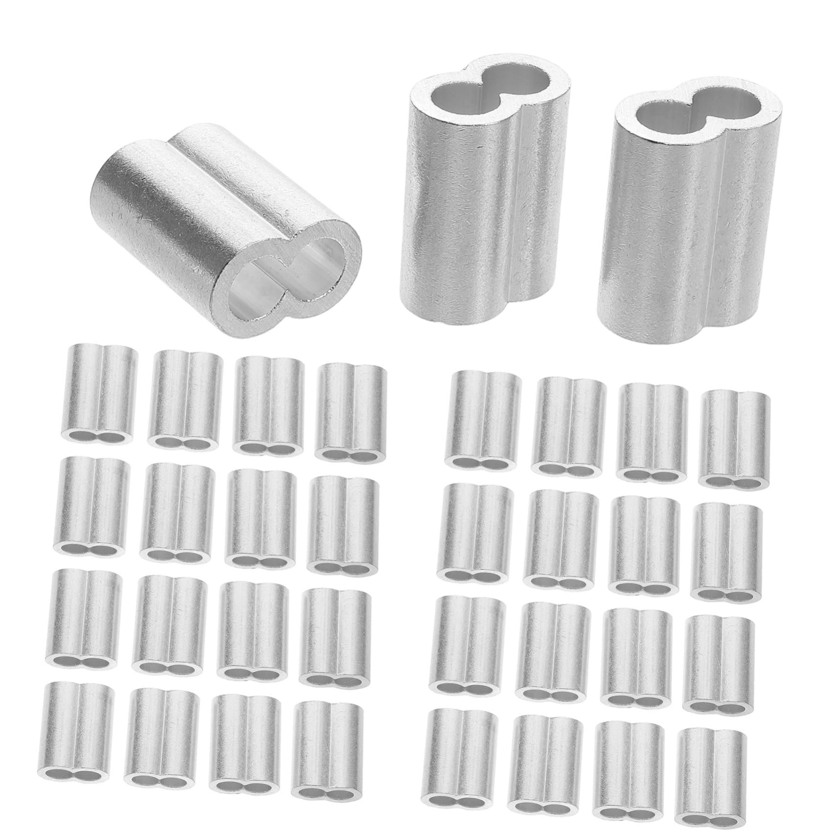 Mikikit Wire Rope Clamp Wire Rope Sleeve Crimping Tool End Cap Loop Cap Kit Aluminum Connector Cable Steel Large