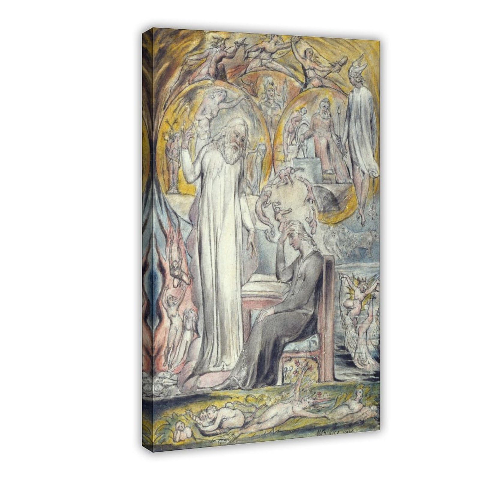 WCYB William Blake - The Spirit of Plato Prints Posters Canvas Deco Paintings Wall Art For Office Frame 24" L X 36" W