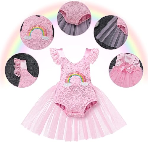 Miniatura 9 de Traje de bebé niña primer cumpleaños traje de encaje tul mameluco princesa tutú vestido de un año cumpleaños pastel Smash fotografía ropa