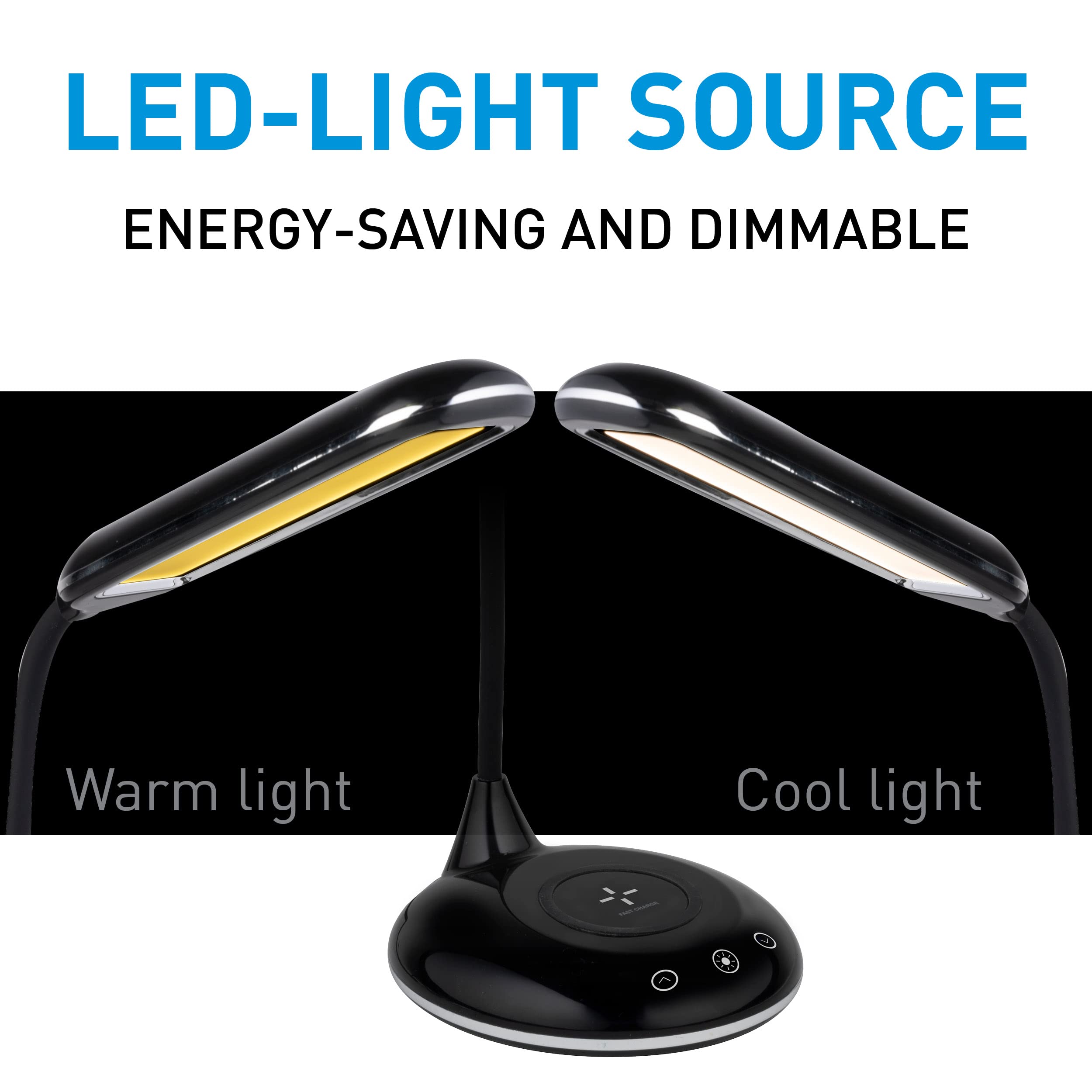 ONLI - LED Flexibel Klein Lampje Met Een Plank En USB Opladen PLAK LED 1w 230v Zwart