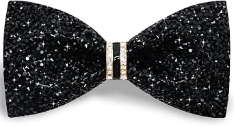Rhinestone Bow Ties for Men Adjustable Mens Bow Tie Sparkle Bowtie