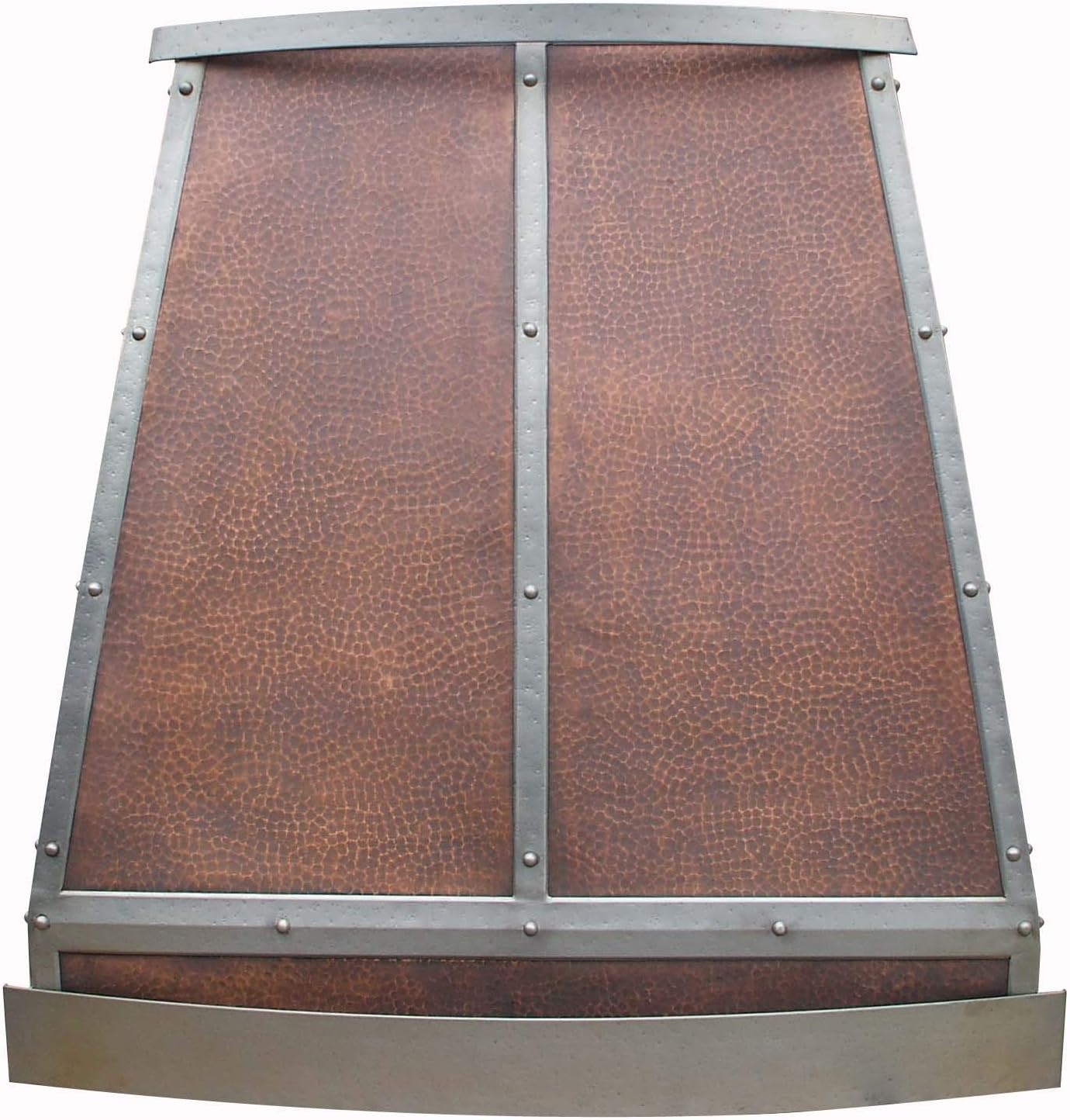 SINDA Hand-Crafted Copper Kitchen Vent Hood, Stainless Steel Hood Vent, Wall Mount, Light Hammered-Oil Rubbed Bronze, 48"Wx48"H, H12LOW4848