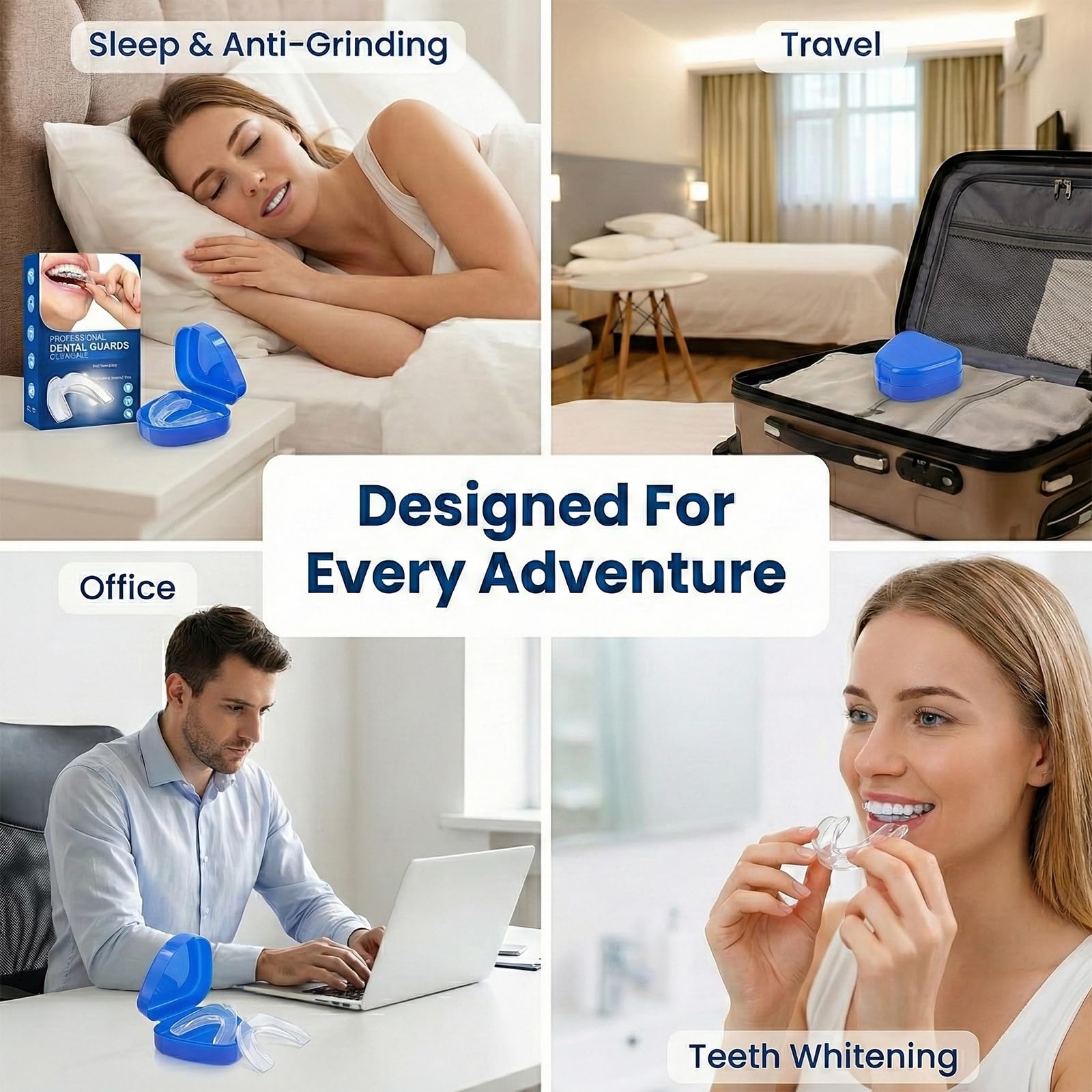 4 Piezas Ferula Descarga Bruxismo, Protector Bucal para Dormir, Férula Bruxismo, Férulas Dental Moldeable, Protector Bucal Bruxismo, Protección Dental, Prevenir el Bruxismo y Roncar (2 Tamaños) — view 6