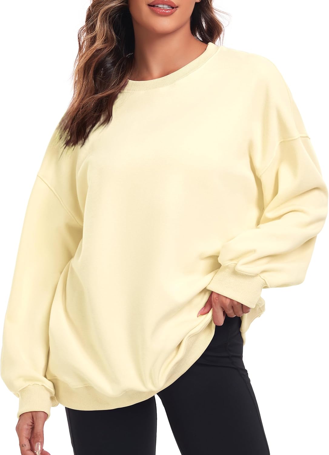 Oversized Sweatshirt for Women Crew Neck Fleece Sweatshirt Casual Long Sleeve Pullover Tops Trendy Clothes - Image 4
