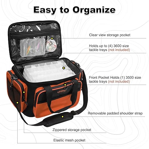 Miniatura 4 de Bolsas de aparejos de pesca, bolsas de pesca para pesca de agua salada o agua dulce, bolsa de aparejos con correa acolchada para el hombro (no