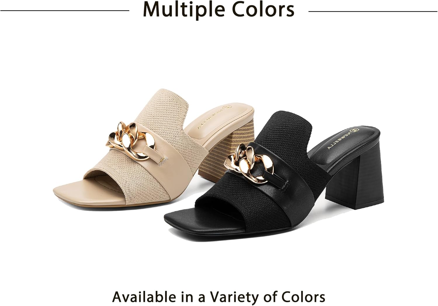 NEWBELLA Women's Square Toe Heeled Sandals - Comfortable Commute Sandals with Chunky Heel for Work & Everyday Wear - Image 7