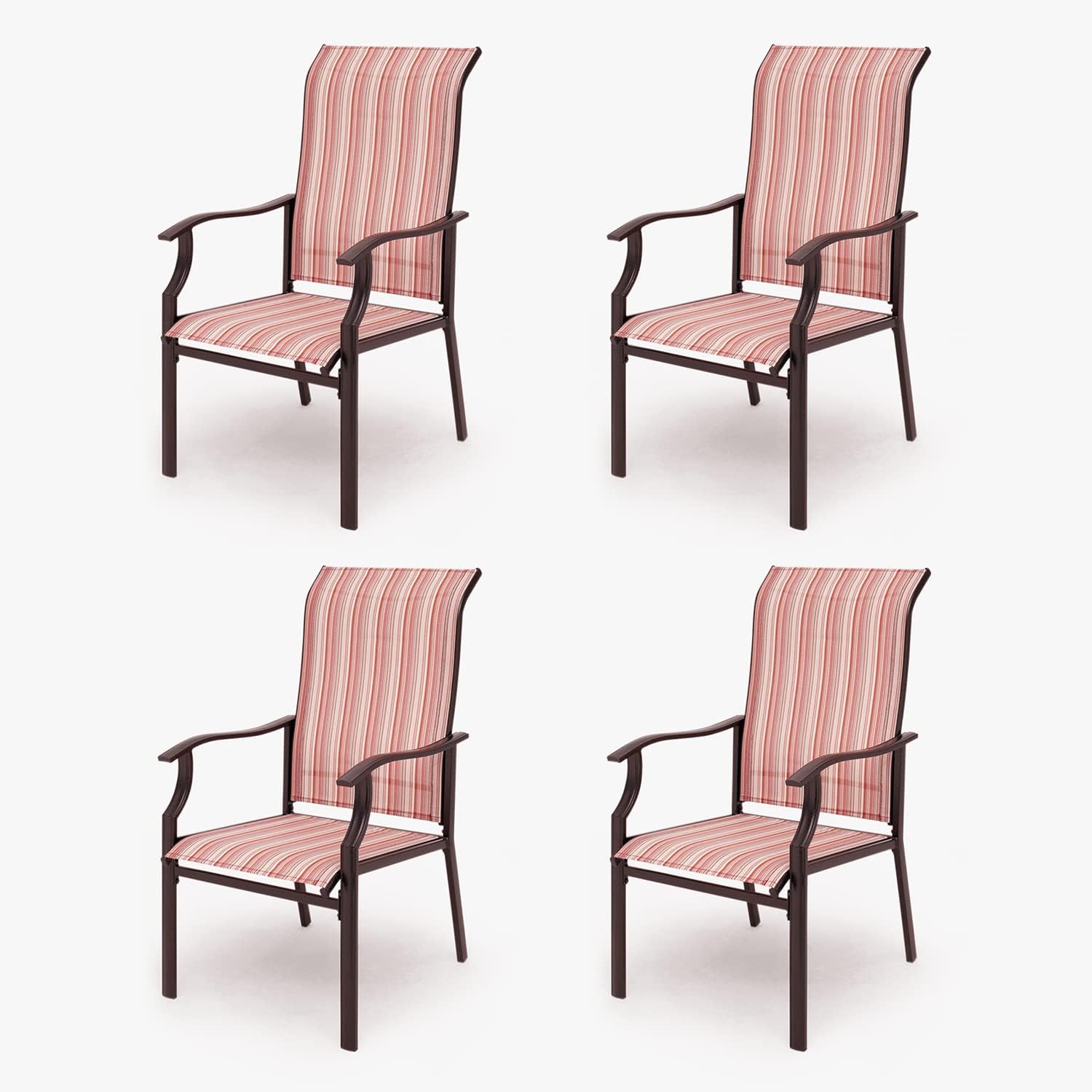 VICLLAX Large Outdoor Dining Chairs, Patio Sling Chair Set