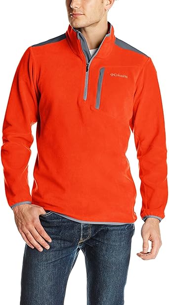 orange half zip fleece