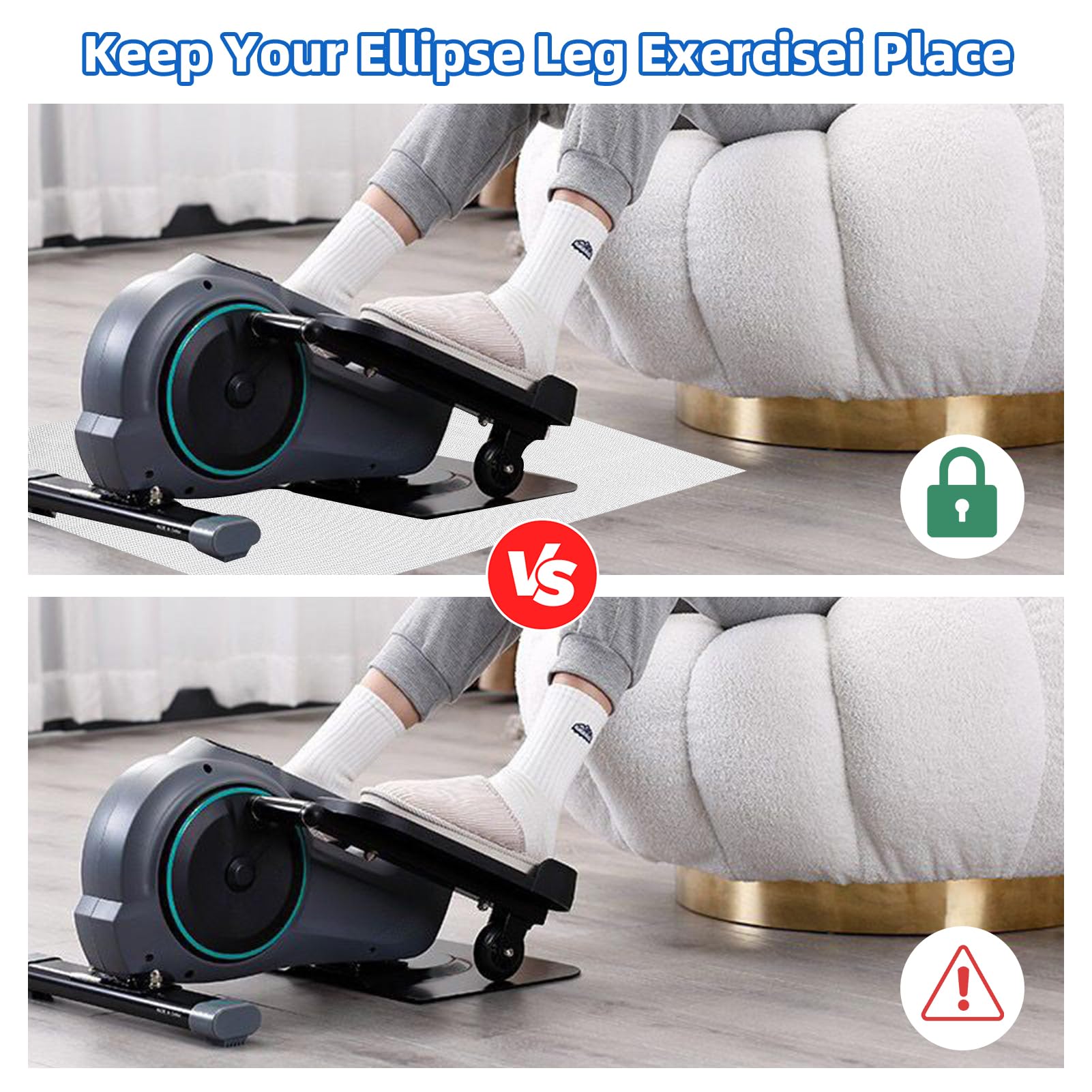 NICENEEDED Alfombrilla Antideslizante para Máquina de Ejercicios de Piernas Ellipse, Esterilla para Equipo de Ejercicio
