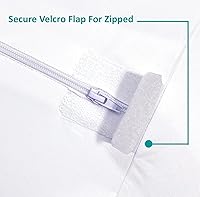 Vista 7 de Feather & Stitch - Protector de colchón de alta calidad, funda de colchón con cremallera, 100% impermeable, de punto de poliéster, absorbente, funda