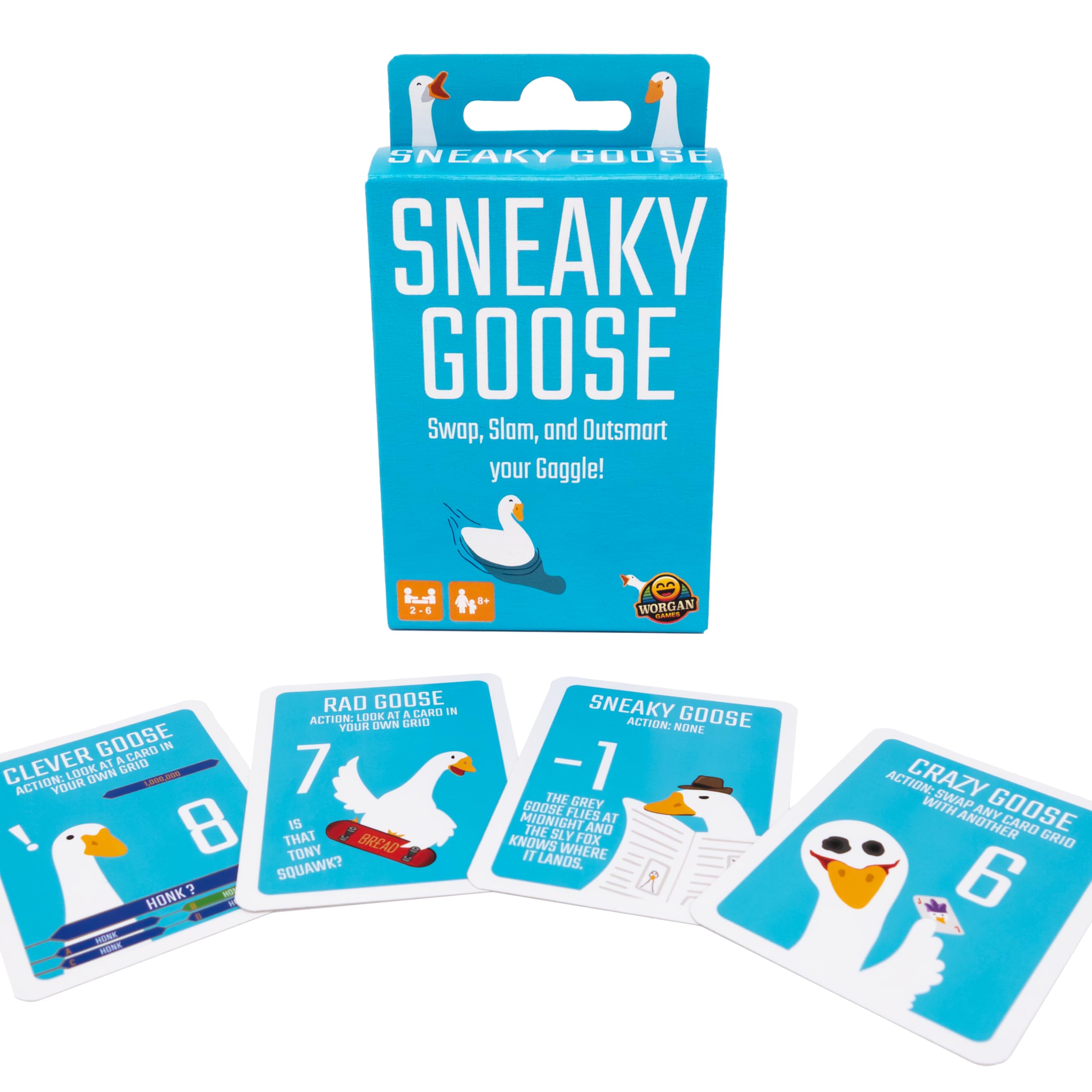 Sneaky Goose: Quick Thinking Memory Game for Kids, Teens & Adults - Travel Size - 2-6 Players - Ages 8+