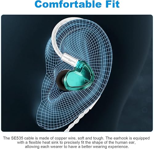 Miniatura 6 de Cable SE215 con micrófono compatible con auriculares Shure SE215, SE215 PRO, SE315, SE425, SE535, SE846, AONIC 4, AONIC 5 auriculares, cable MMCX de