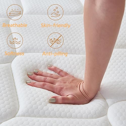 Miniatura 2 de Colchón tamaño King de 10 pulgadas en una caja, colchón híbrido de espuma viscoelástica con resorte individual para aislamiento de movimiento y