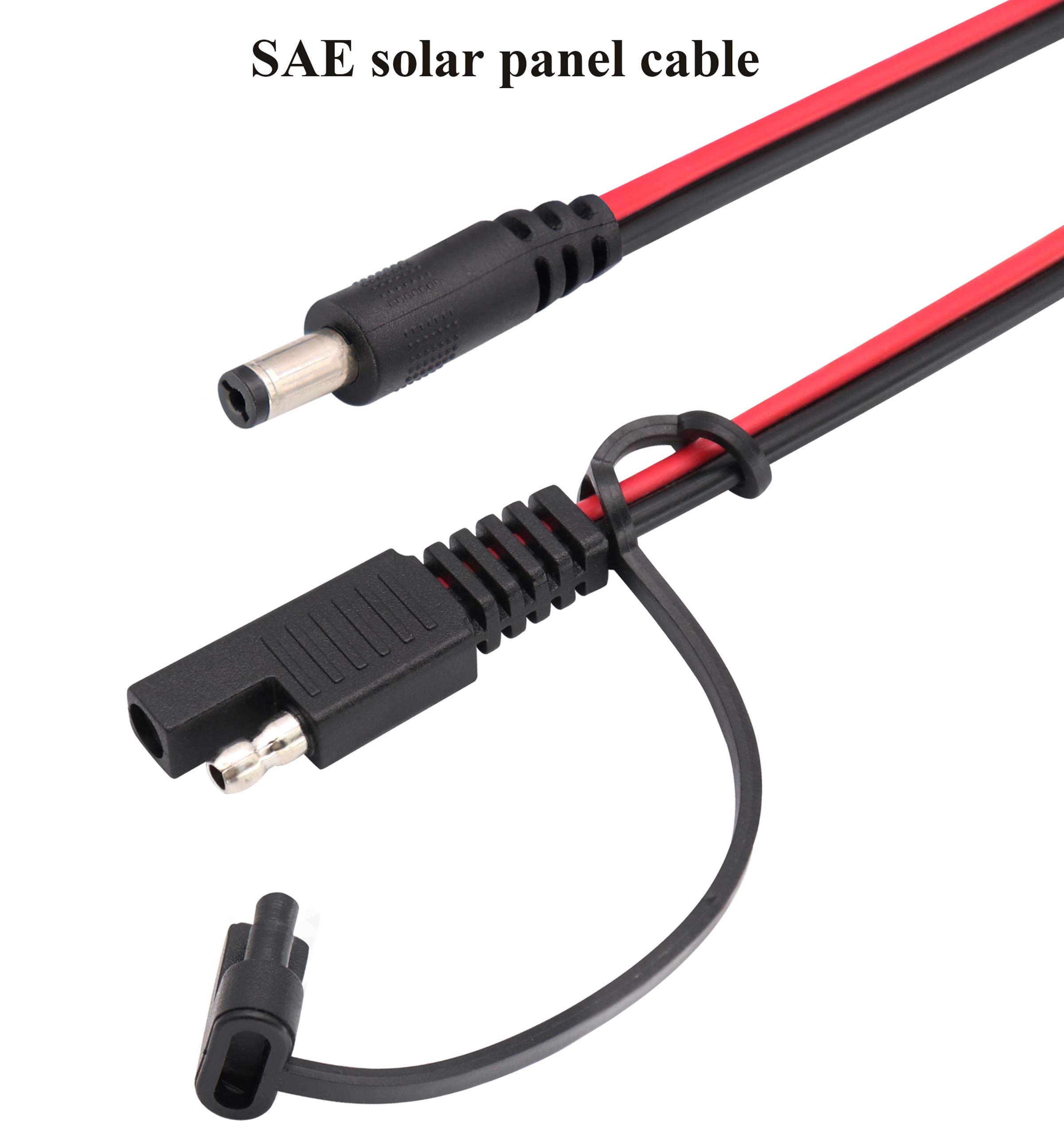 CC a SAE Cavo Spina SAE a CC 5,5 mm x 2,1 mm Adattatori Maschio Cavi per Pannelli Fotovoltaici per Autoveicoli Pannelli Batteria Solare Cavi di Collegamento(0,5M/1,5 Piedi-2 Pezzi)