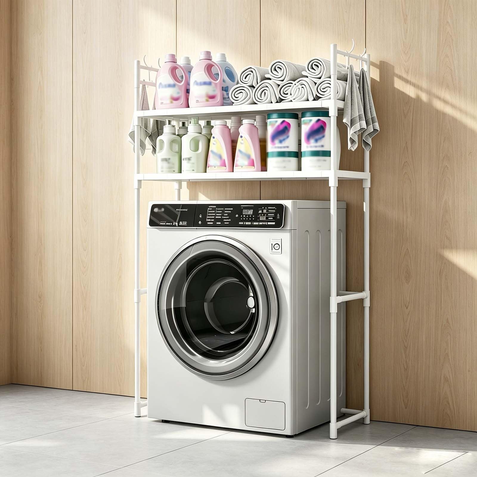 Freestanding Over Washer Storage Shelf,laundry room storage shelves