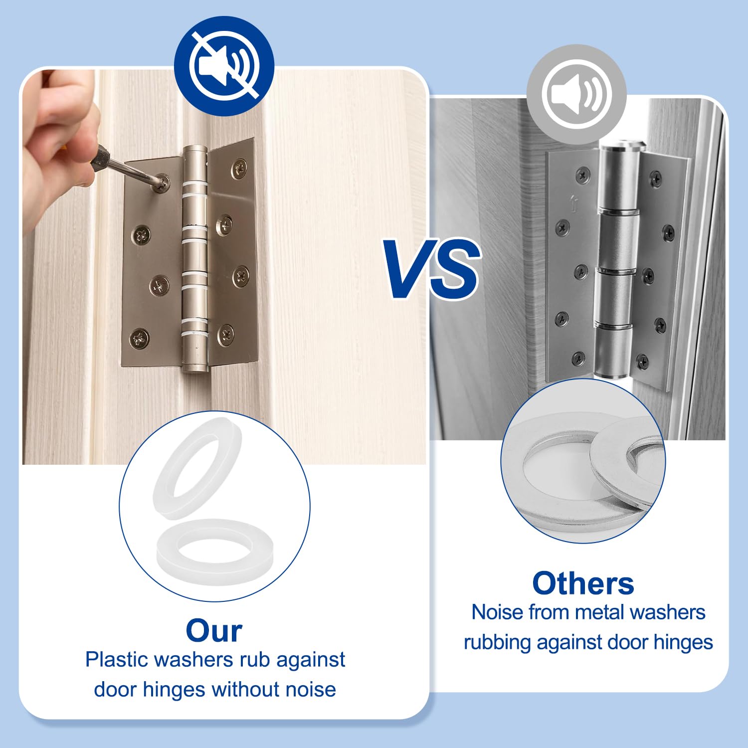 100 Rondelle Di Nylon Per Porte - Spessori 1mm E 2mm, Diametro 10x15mm, Distanziali Antiscricchiolio - Foto 12